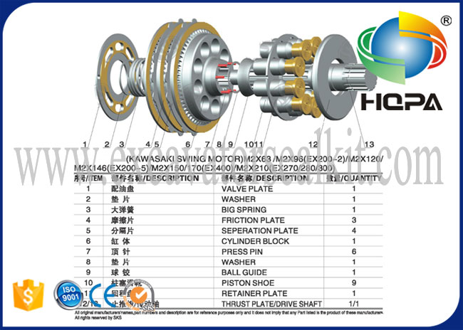 R290-7 R300-7 R305-7 R335-7のためのモーターHZZC-M2X170CHB 31Q8-10130を振って下さい